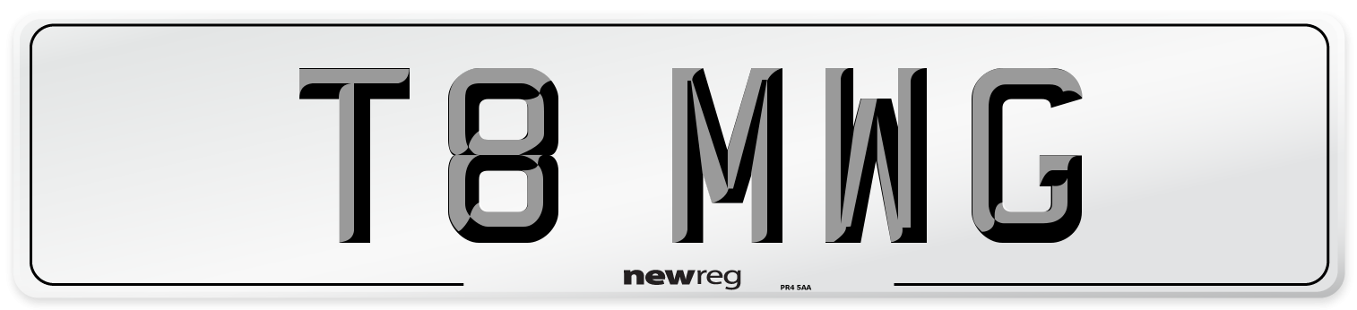 T8 MWG Number Plate from New Reg